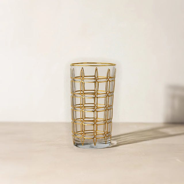 elegant gold rimmed drinking glasses