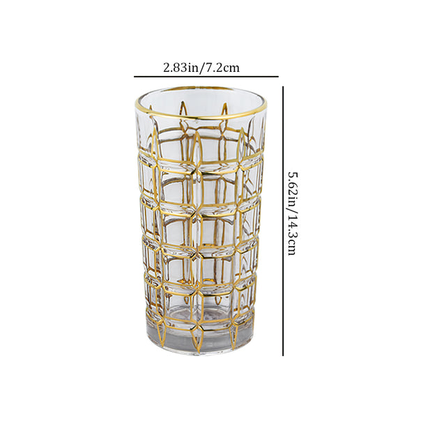 elegant gold rimmed drinking glasses size chart