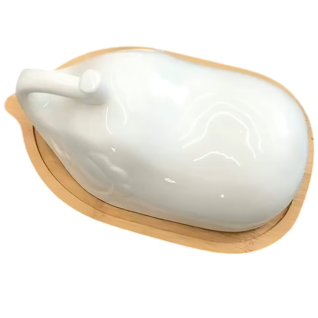 elephant butter dish details