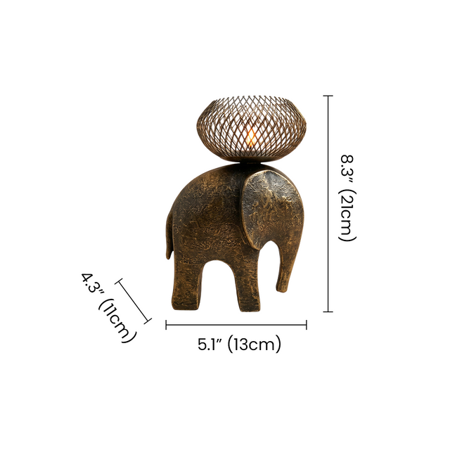 elephant candle holder dimensions size chart