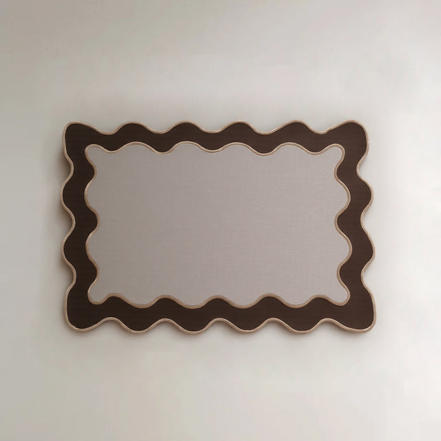 espresso brown scalloped hem placemats