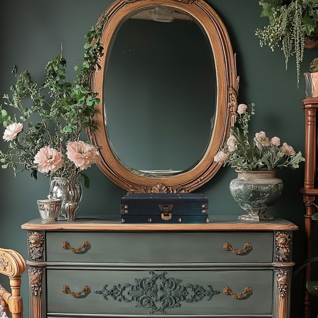 exquisite vintage design with chinese flair on the dressing table