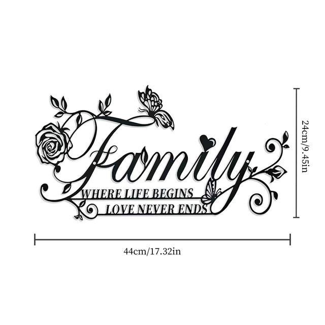 family sign wall art size chart