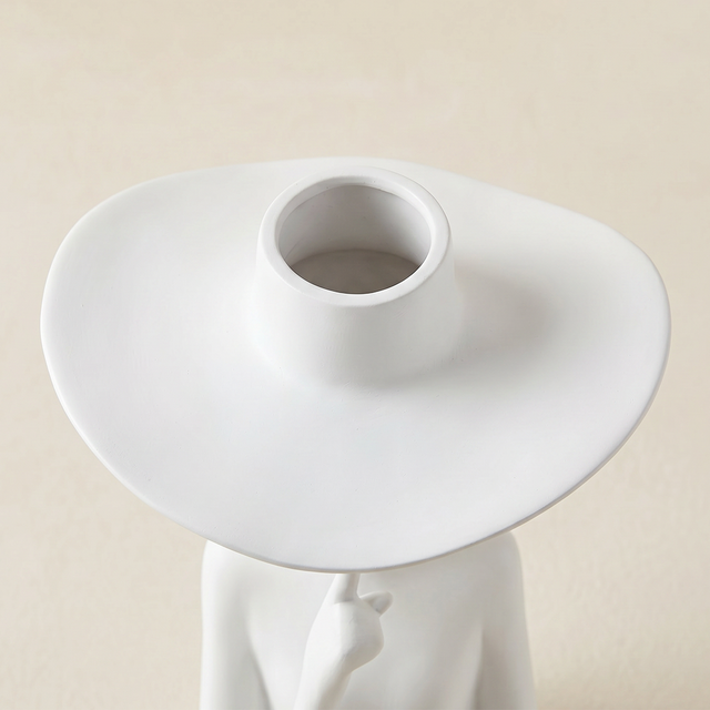 figure vase hat opening top view