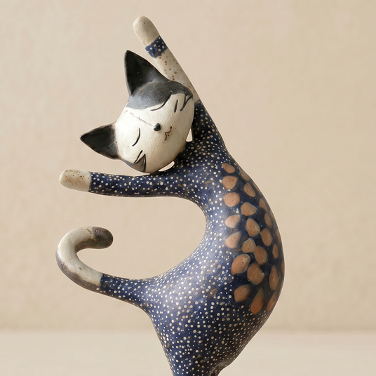 figurine standing cat side pose detail