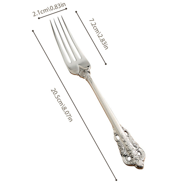 flatware set fork size chart