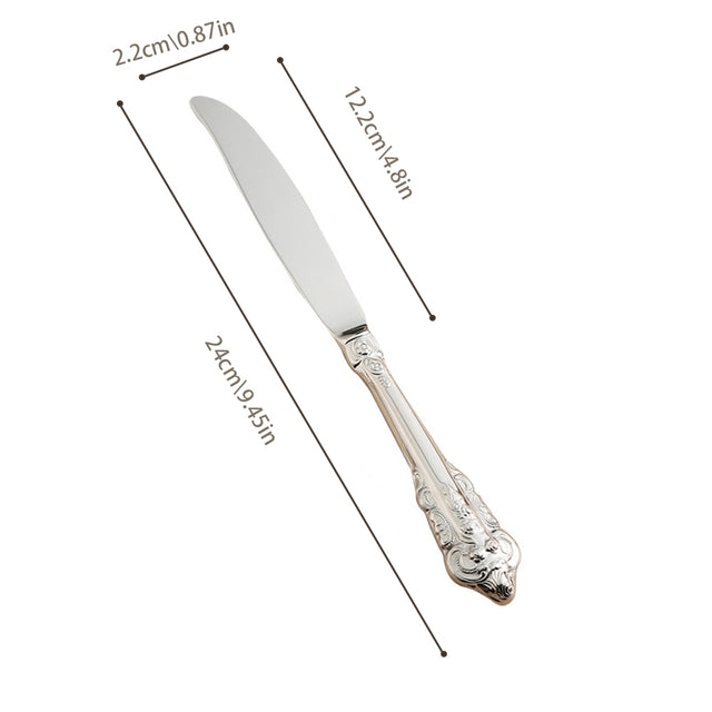 flatware set knife size chart