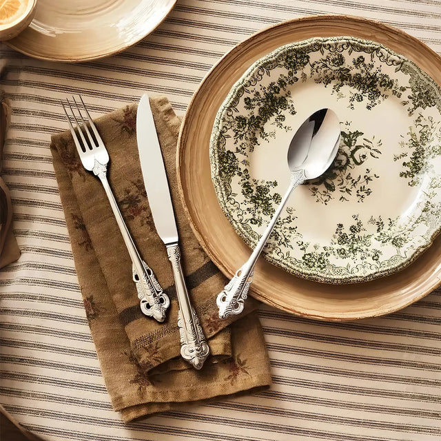 flatware set on the dining table