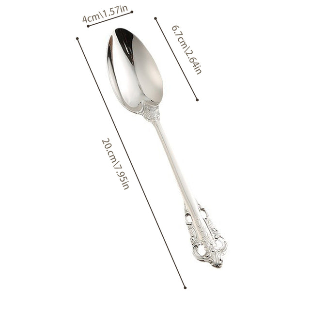 flatware set spoon size chart