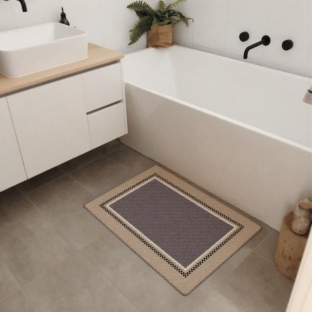 floor rug laid in the bathroom