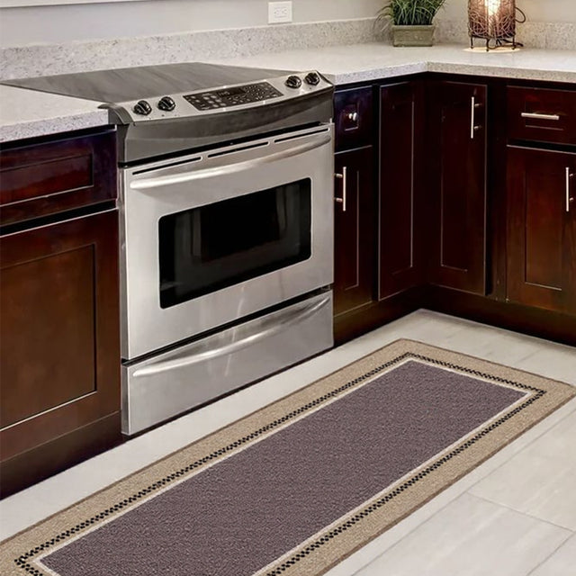 floor rug laid in the kitchen