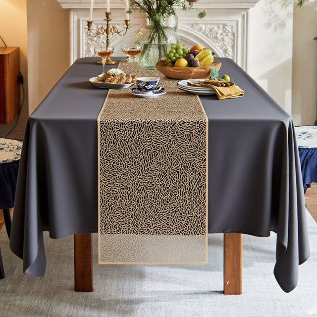 floral lace PVC table runner details