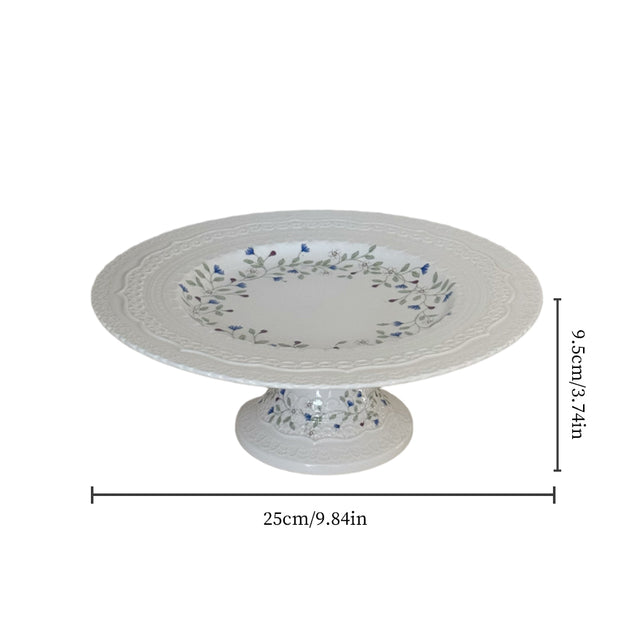 floral vine embossed ceramic serving cake stand size chart