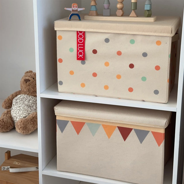 foldable colorful storage box with a lid