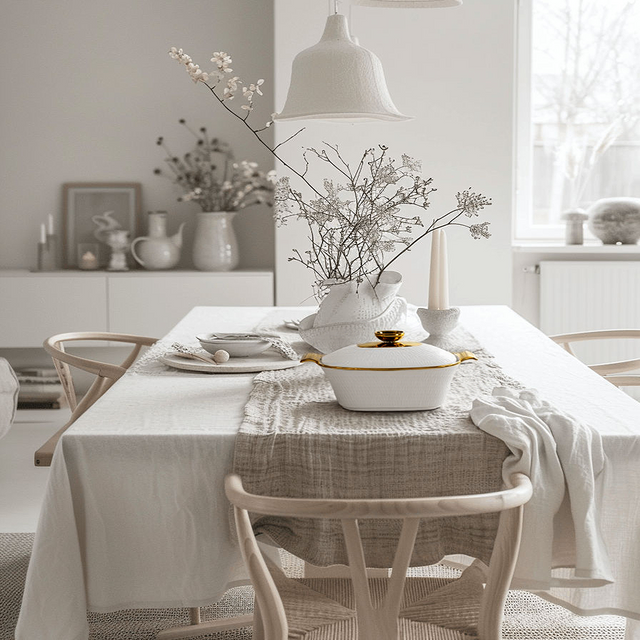 french ceramic white large soup bowl on the dining table