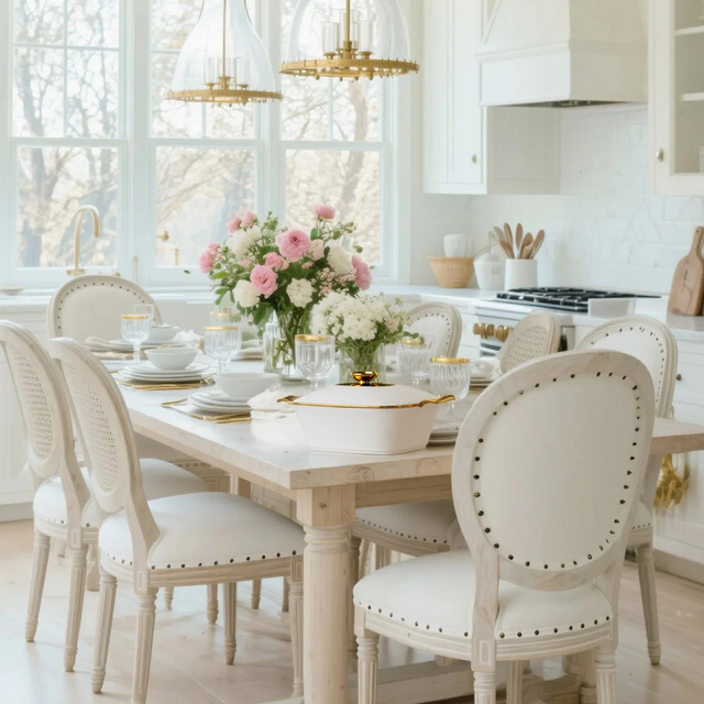 french ceramic white large soup bowl on the dining table