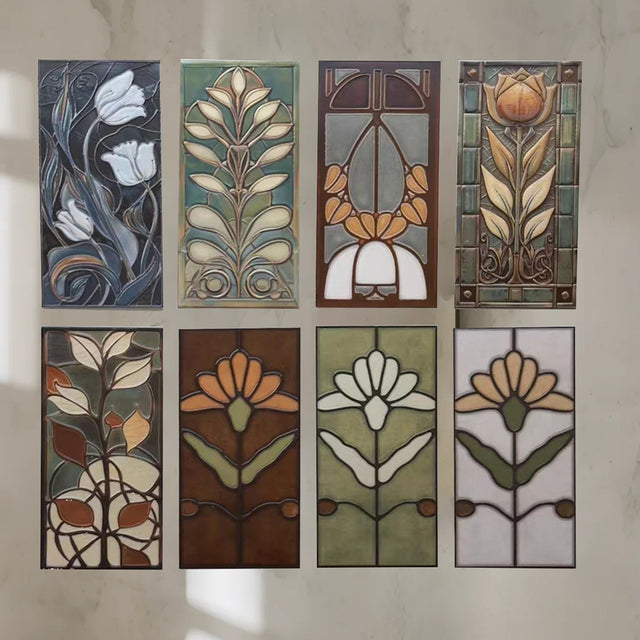 french retro bathroom enamel relief wall tile