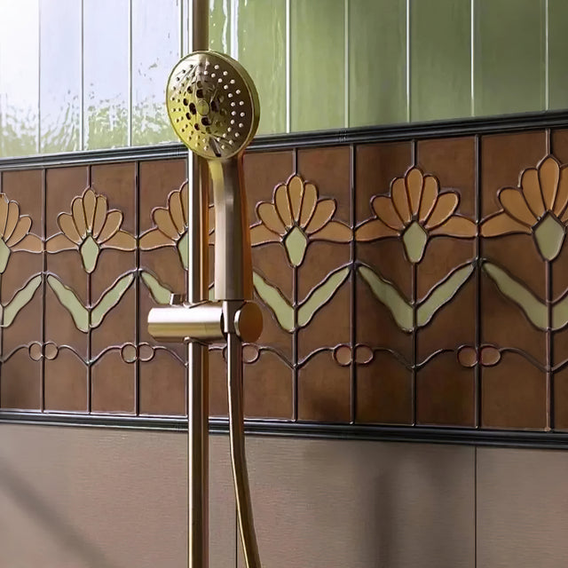 french retro bathroom enamel relief wall tile in the bathroom