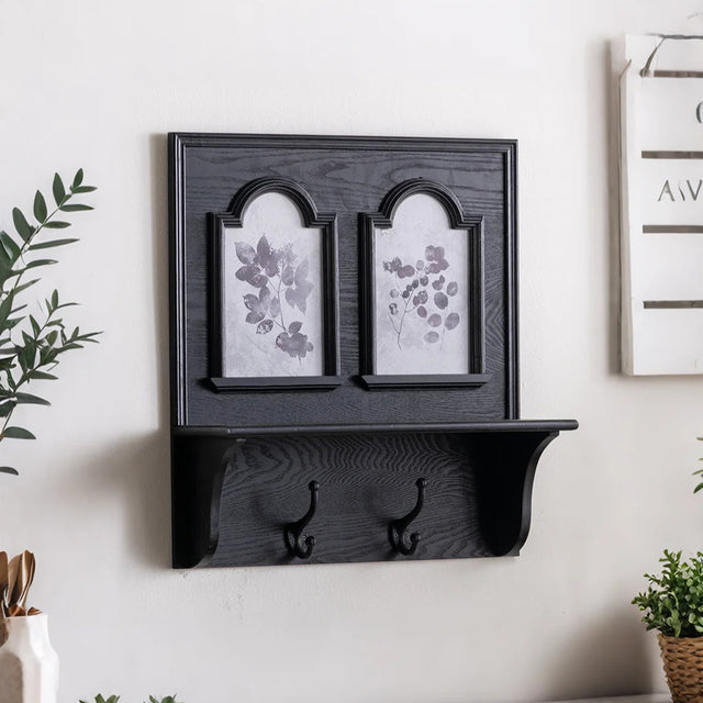 french vintage wooden black wine rack wall shelf