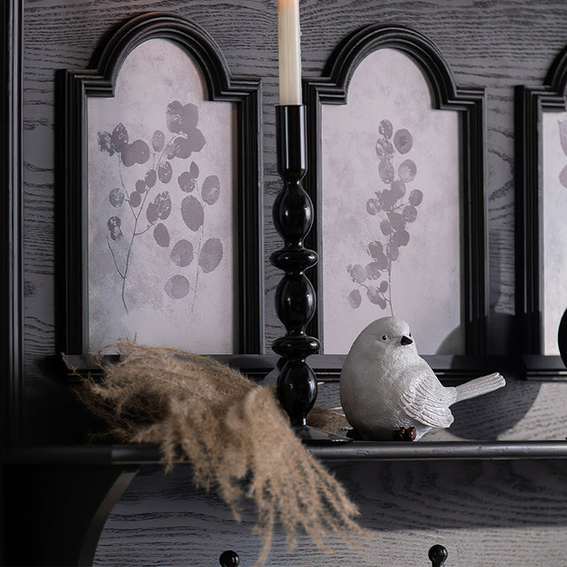 french vintage wooden black wine rack wall shelf details