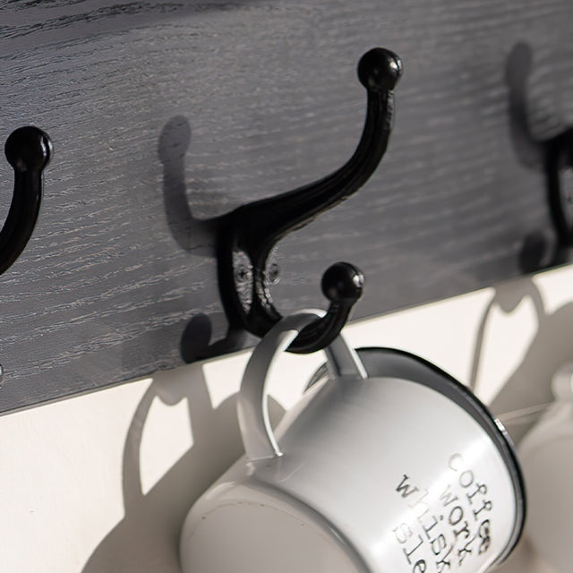 french vintage wooden black wine rack wall shelf details