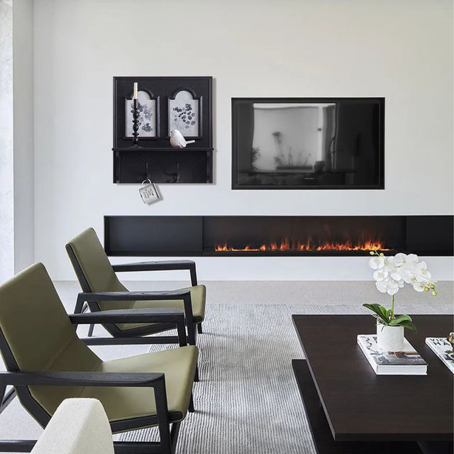 french vintage wooden black wine rack wall shelf in the living room