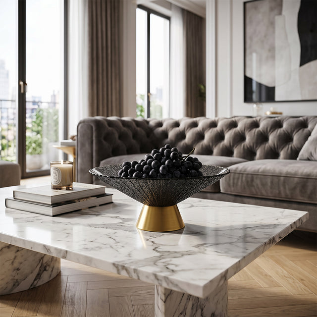 fruit bowl on living room coffee table