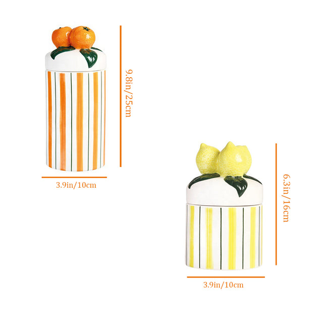 fruit themed ceramic cookie jar size chart