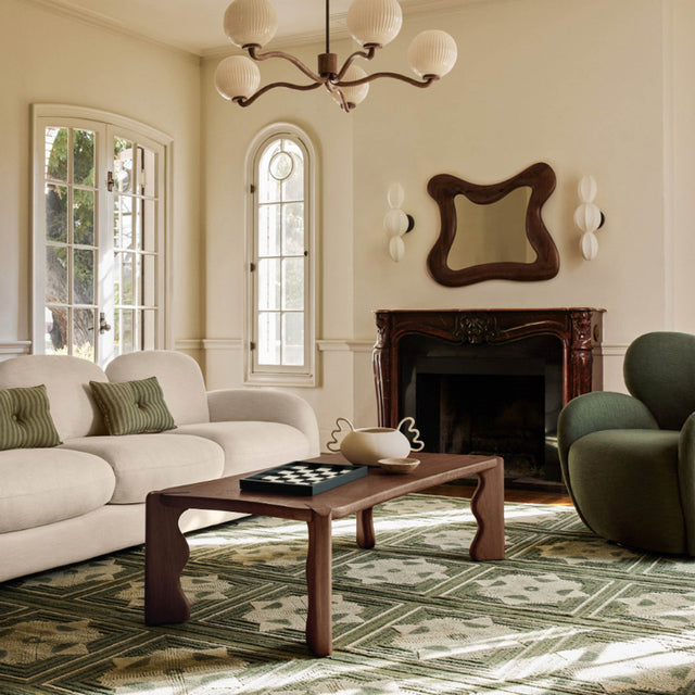 genuine horsehair and leather chessboard patterned tray in the living room