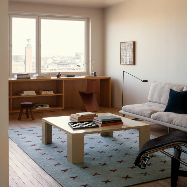 genuine horsehair and leather chessboard patterned tray on the table