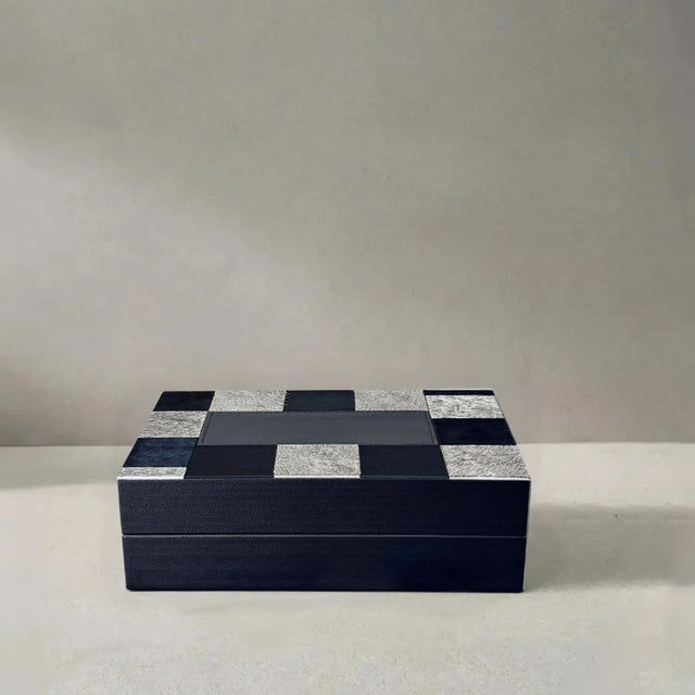 genuine horsehair checkered pattern storage box