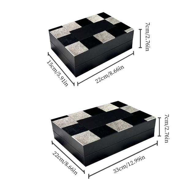 genuine horsehair checkered pattern storage box size chart