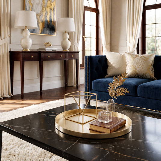 geometric ornament on coffee table
