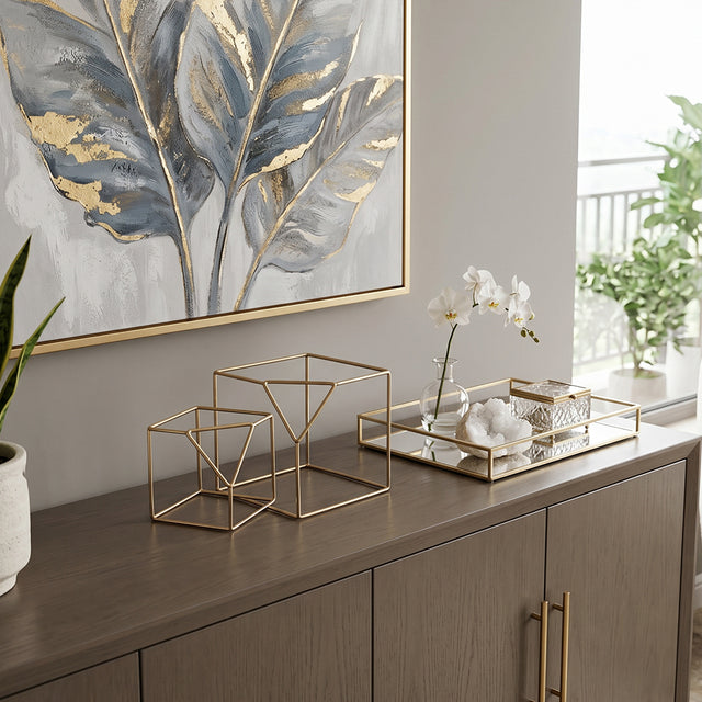 geometric ornament on sideboard