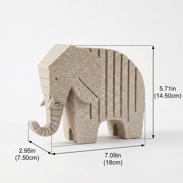 geometric resin elephant dimensions chart