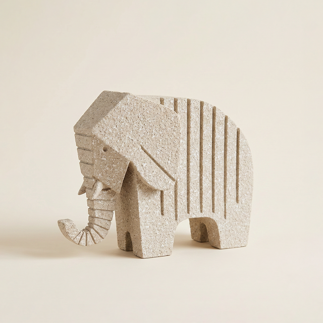 geometric resin elephant sculpture studio