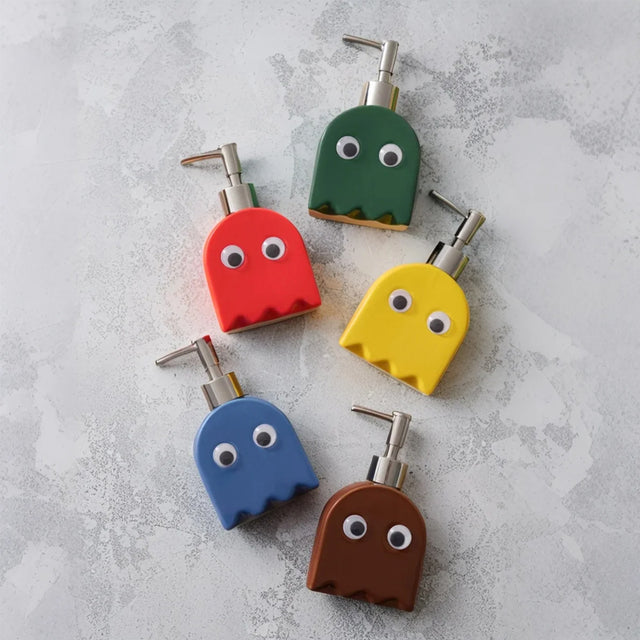 ghost shaped ceramic press-type dispenser bottle