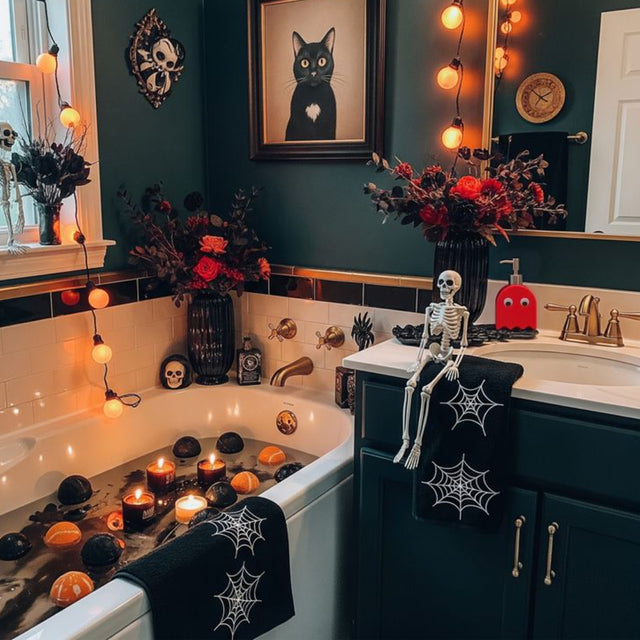 ghost shaped ceramic press-type dispenser bottle as halloween decor