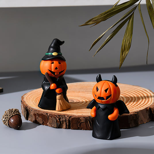 ghost witch doll resin figurine bad pumpkin ghost details