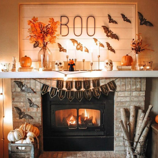 ghost witch doll resin figurine bad pumpkin ghost on fireplace