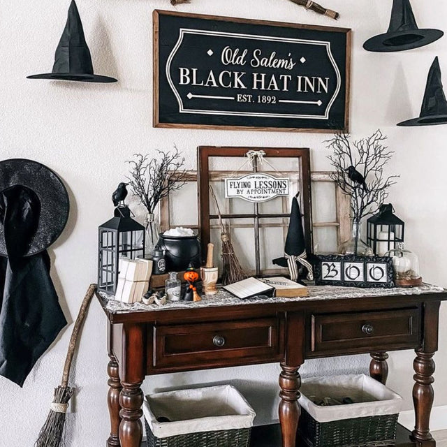 ghost witch doll resin figurine bad pumpkin ghost on table