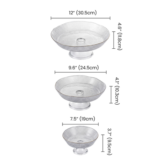 glass bowl size chart
