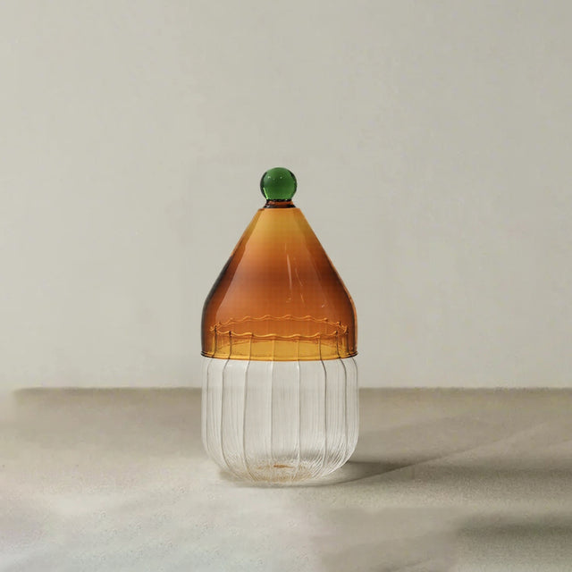 glass christmas hat candy jar with lid