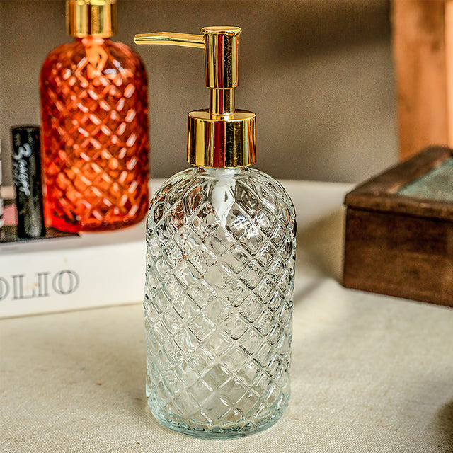 glass dispenser pump bottles details