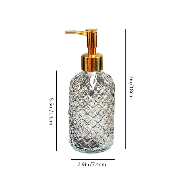 glass dispenser pump clear bottles size chart