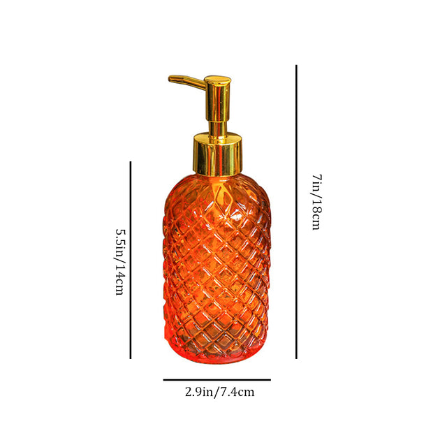 glass dispenser pump orange bottles size chart