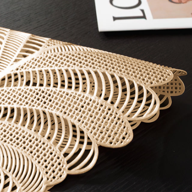 gold foil leaf cutout PVC placemat details