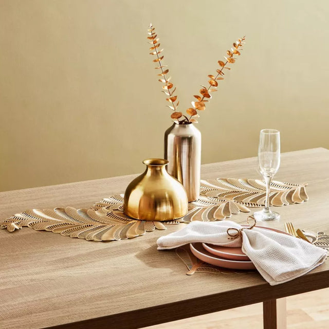 gold foil leaf cutout PVC placemat for decoration