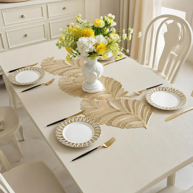 gold foil leaf cutout PVC placemat for decoration