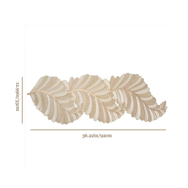 gold foil leaf cutout PVC placemat size chart